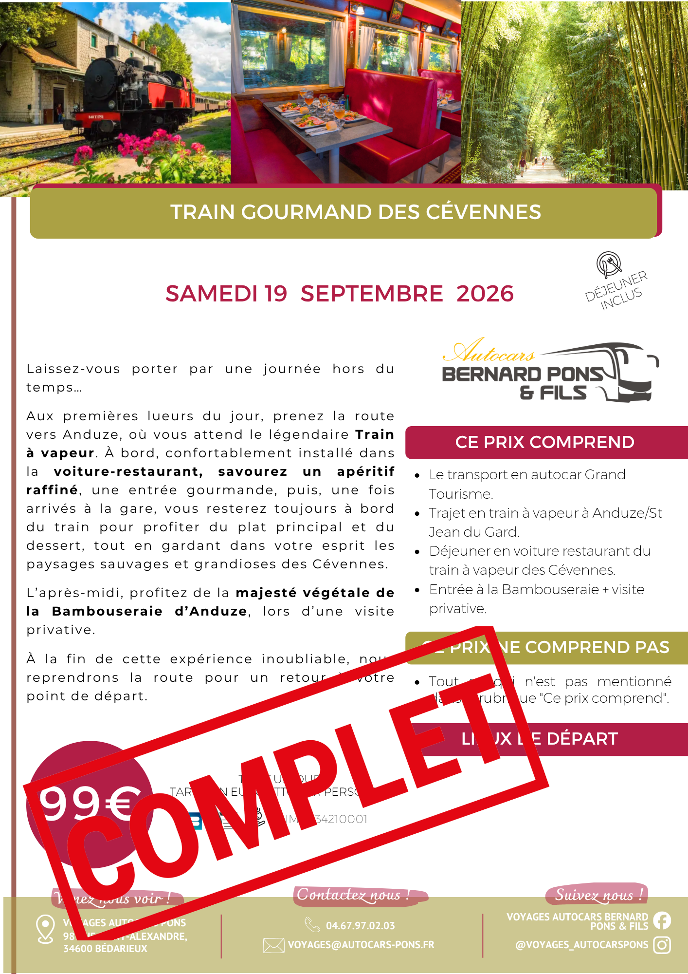 Train gourmand en Cévennes