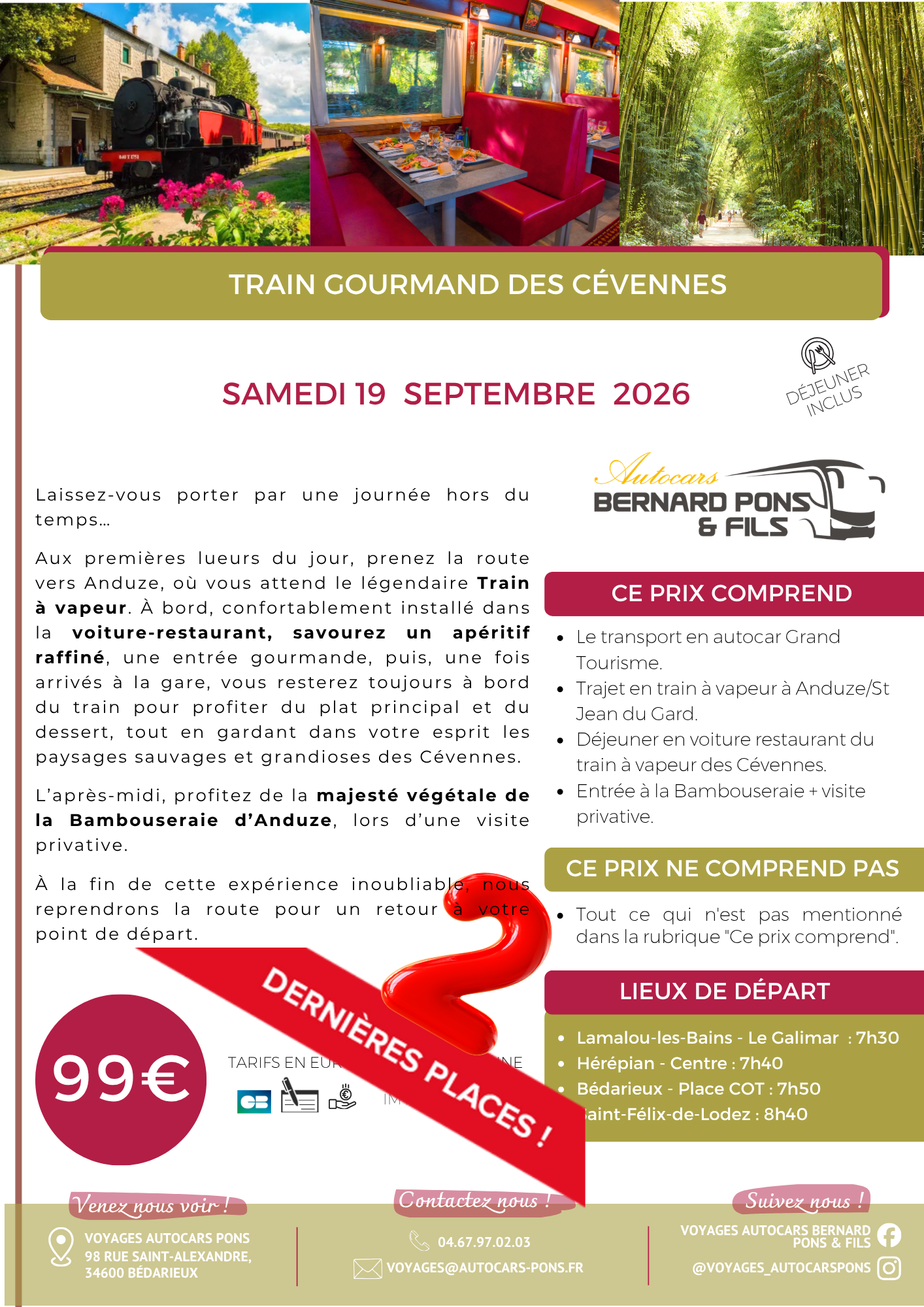 Train gourmand en Cévennes